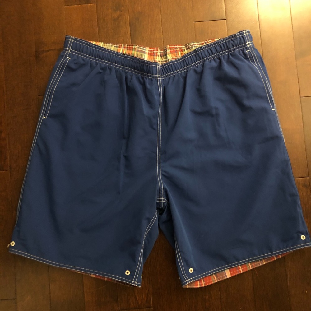 Men’s Lands End reversible swim trunks